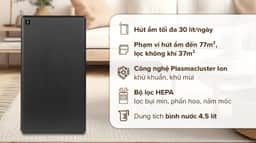 Máy hút ẩm kết hợp lọc không khí Sharp DW-T30FV-H
