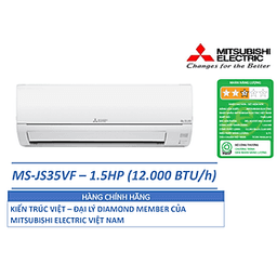 ĐIỀU HÒA KHÔNG KHÍ (MÁY LẠNH) MITSUBISHI ELECTRIC MS-JS35VF - 1.5 HP(NGỰA) (12,000 BTU/h) - NON-INVERTER