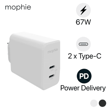 Sạc mophie PD 67W GaN White - 409909357