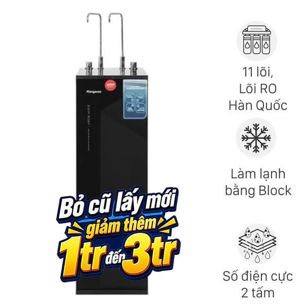 Máy lọc nước RO nóng nguội lạnh Hydrogen ion kiềm Kangaroo KGHC11A4 11 lõi