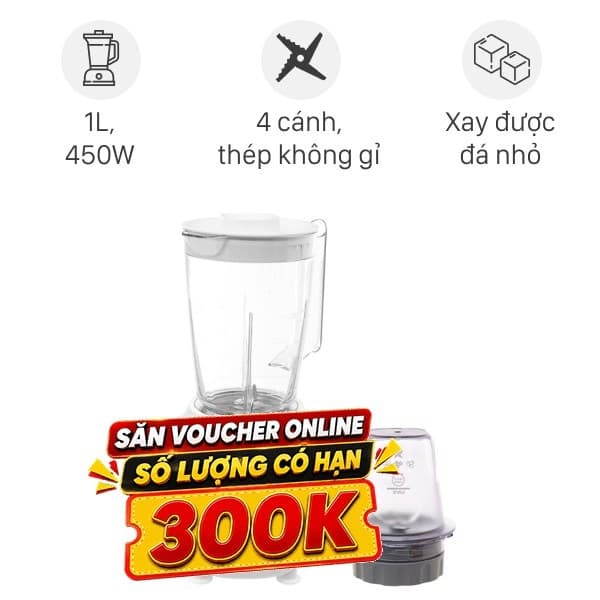 Máy xay sinh tố đa năng Philips HR2041/10 - 2 cối