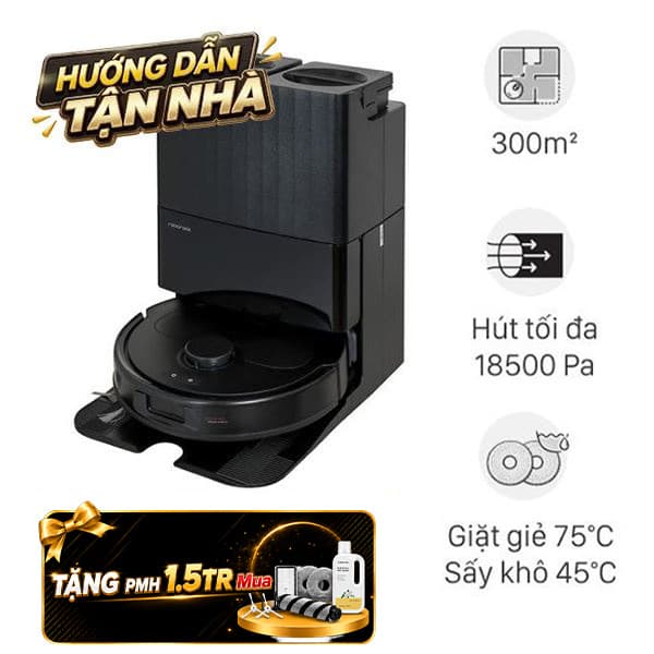 Robot hút bụi lau nhà Roborock QRevo S Pro - Đen
