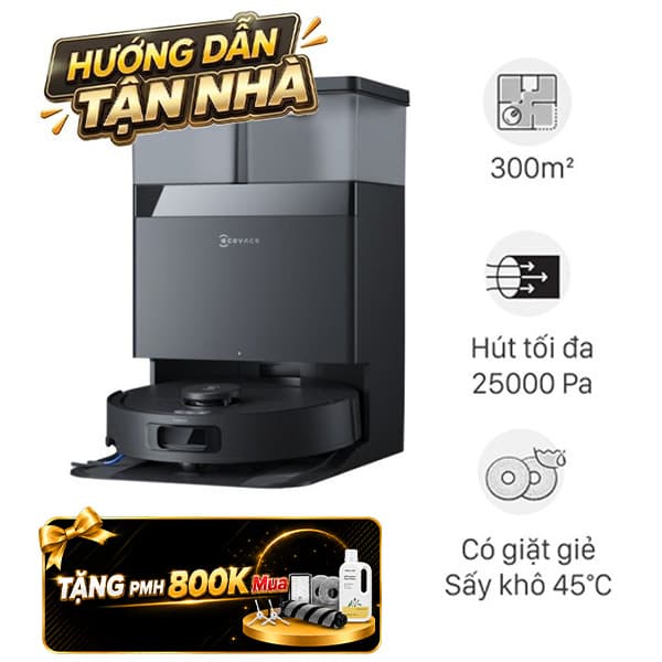 Robot hút bụi lau nhà Ecovacs T30C Prime Omni Trắng