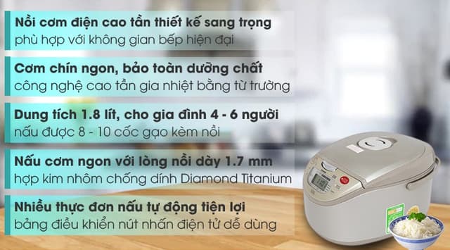 Toshiba 1.8 lít RC-18RH(CG)VN 1.8 lít