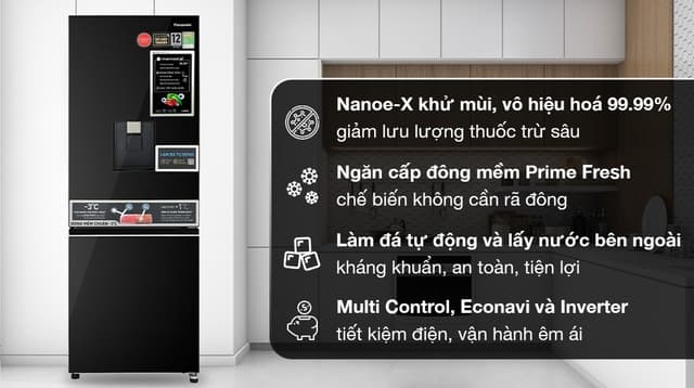 Panasonic Inverter 300 lít NR-BV331WGKV 300 lít
