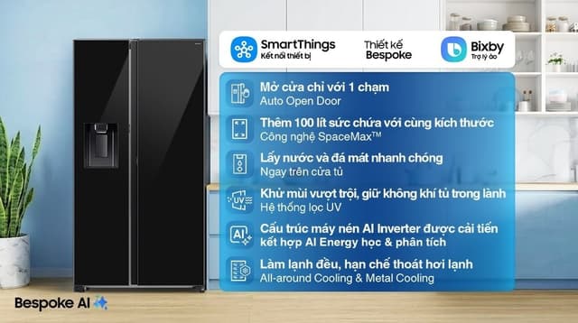 Samsung Inverter 634 lít Side By Side RS80F65J2BSV 634 lít