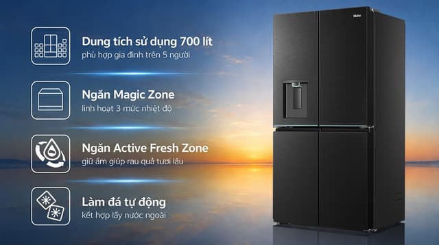Haier Inverter 700 lít Multi Door HM829AWMBVNU1 700 lít