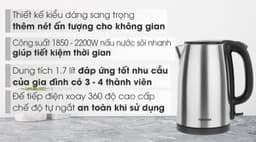 Toshiba Bình đun siêu tốc 1.7 lít KT-17SH2NV 1.7 lít