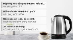 Sunhouse Bình đun siêu tốc 1.8 lít SHD1182 1.8 lít