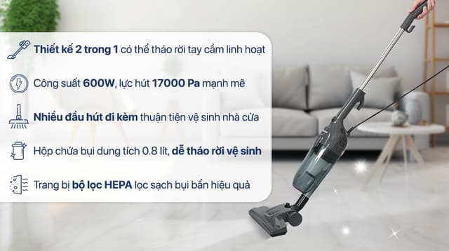 Máy hút bụi cầm tay Rapido RVC-600HD