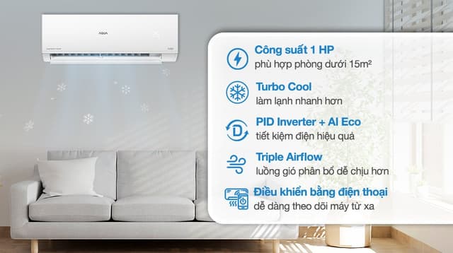 Aqua Inverter 1 HP AQA-RV10QA5 9.350 BTU