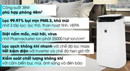 Máy lọc không khí Sharp FP-J60E-W 38W
