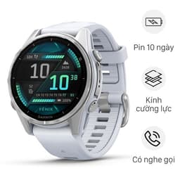 Garmin Fenix 8 viền thép dây silicone 43mm