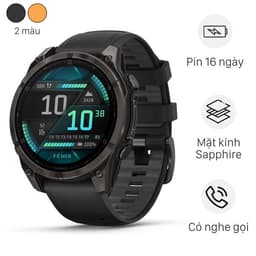 Garmin Fenix 8 Sapphire viền Titanium dây silicone 47mm