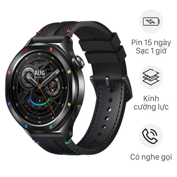 Xiaomi Watch S4 dây silicone Đen Cầu Vồng 47mm
