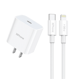 Bộ củ sạc nhanh Xphone XPAC20CL 20W kèm cáp C to Lightning 30W 1m