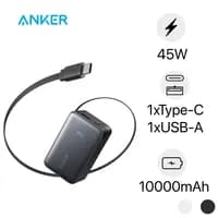 Pin sạc dự phòng Anker Nano 10000mAh 45w 1C1A tích hợp cáp USB-C A1638