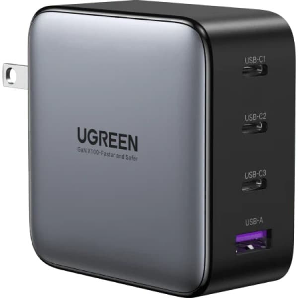 Củ sạc nhanh 3 cổng Ugreen GaN 100W (2 USB-C + USB-A) 40737
