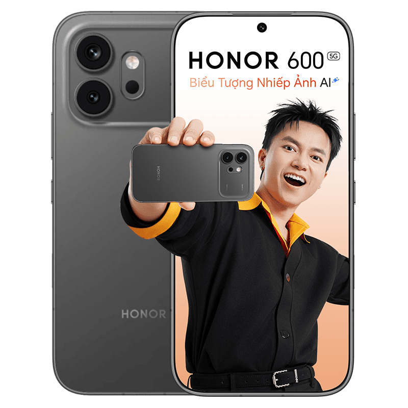 Honor 600 5G 12GB 256GB màu đen, camera chính 200MP đơn ống kính