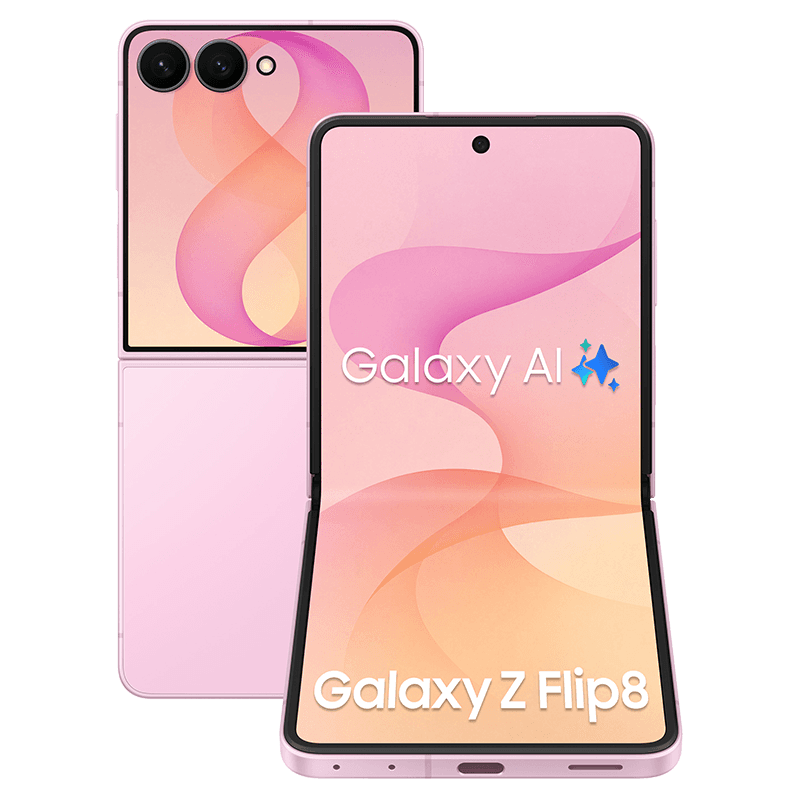Samsung Galaxy Z Flip8 màu hồng, thân máy gập dọc