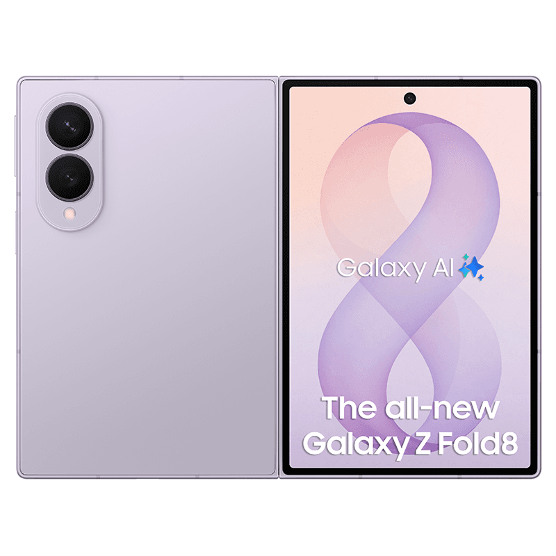 Samsung Galaxy Z Fold8 màu tím, mặt lưng và cụm camera