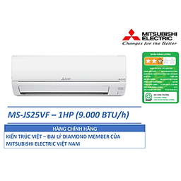 ĐIỀU HÒA KHÔNG KHÍ (MÁY LẠNH) MITSUBISHI ELECTRIC MS-JS25VF - 1 HP(NGỰA) (9,000 BTU/h) - NON-INVERTER