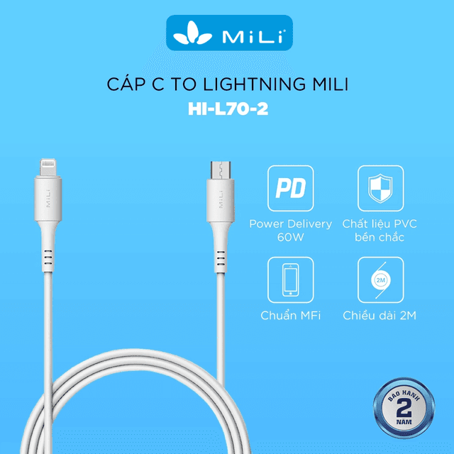 Cáp C - Lighting 2m MiLi - HI-L70-2WE