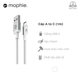 Cáp USB-A to USB-C mophie 1M - White - 409903209