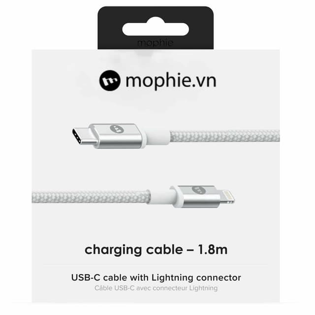 Cáp USB-C to Lightning mophie 1.8M White - 409903199