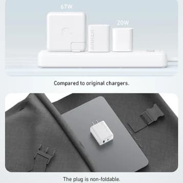 Củ sạc Anker 312 1C1A 20W (with USB-C Cable) Trắng (White) B2B_B2348