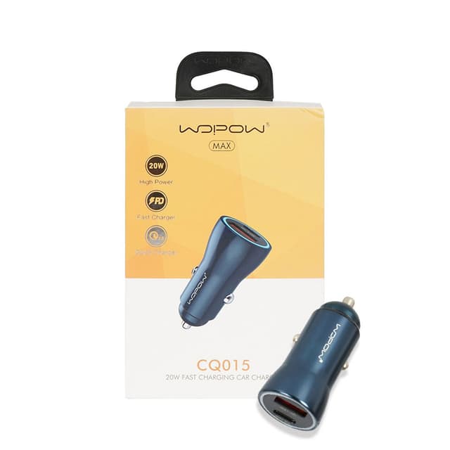 Củ sạc oto 2 cổng (USB + Type C) Wopow CQ015(A+C 30W Max)