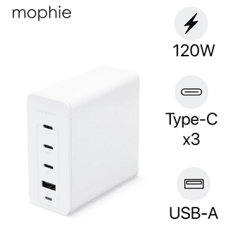 Hub Sạc mophie PD 120W GaN White - 409909358