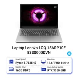 Lenovo LOQ 15ARP10E 83S0000DVN AMD 16GB 512GB