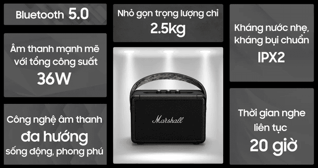 Loa Marshall Kilburn II black and Brass