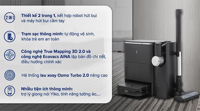 Robot hút bụi thông minh Ecovacs X2 Combo