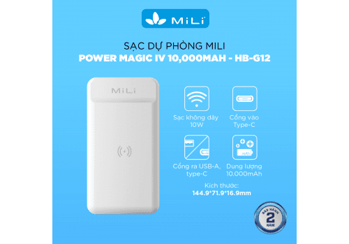 Sạc dự phòng MiLi Power Magic IV 10,000mAh/3.7V - HB-G12WE