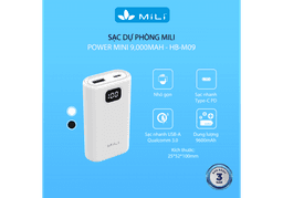 Sạc dự phòng MiLi Power Mini 9,600mAh/35Wh- HB-M09WE