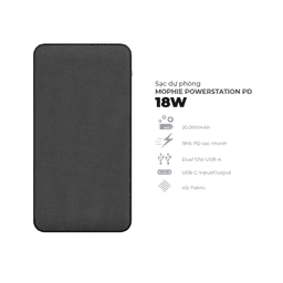 Sạc dự phòng mophie powerstation 20,000mAh PD - Black - 401106004