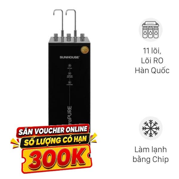 Máy lọc nước RO nóng nguội lạnh Hydrogen Sunhouse UltraPURE SHA76222KL 11 lõi