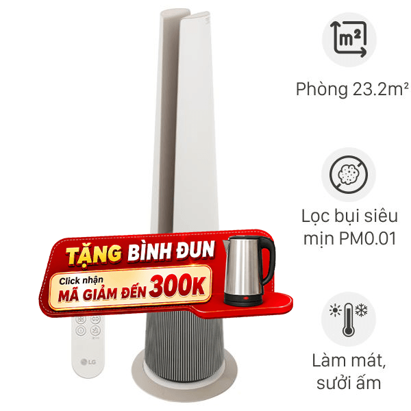 Máy lọc không khí kết hợp quạt và sưởi LG PuriCare AeroTower FS15GPCJ0.ABAE 40W
