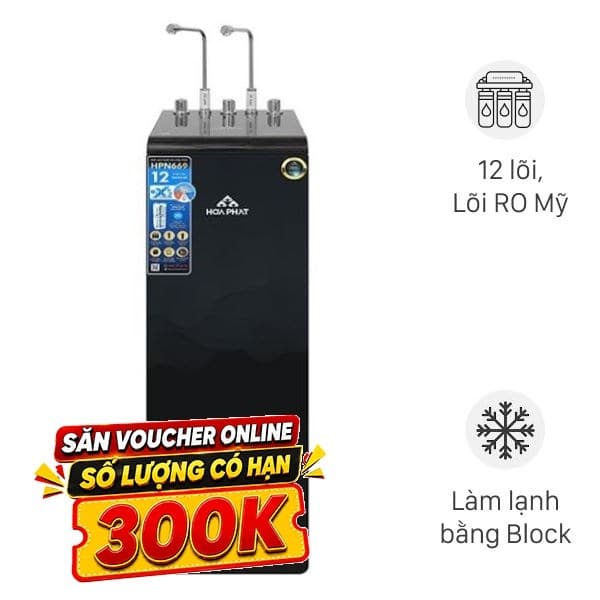 Máy lọc nước RO nóng nguội lạnh Hydrogen Hòa Phát HPN669 12 lõi