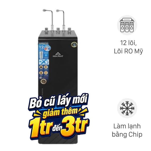 Máy lọc nước RO nóng nguội lạnh Hydrogen Hòa Phát HPN639 12 lõi