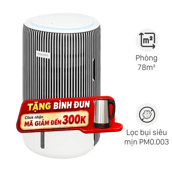 Máy lọc không khí tạo ẩm Philips AC3420/10 43W