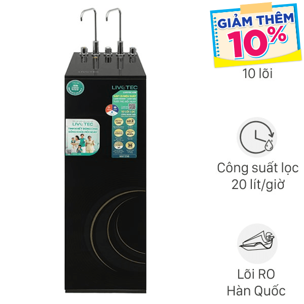 Máy lọc nước RO nóng nguội lạnh Hydrogen Livotec 638 10 lõi