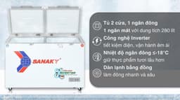 Sanaky Inverter 280 lít TD.VH4099W4K 280 lít