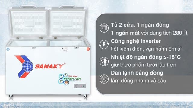 Sanaky Inverter 280 lít TD.VH4099W4K 280 lít