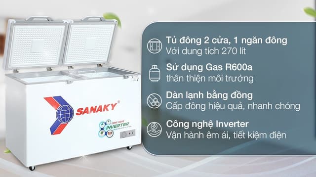 Sanaky Inverter 270 lít TD.VH3699A4K 270 lít