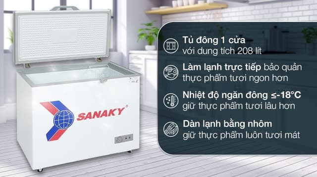 Sanaky 208 Lít TD.VH255HY2 208 lít