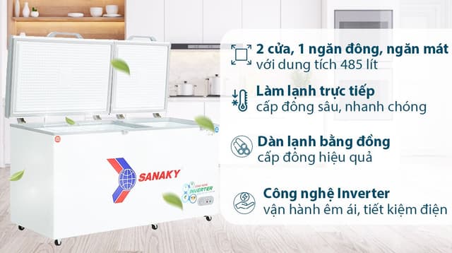 Sanaky Inverter 485 lít VH-6699W3 485 lít