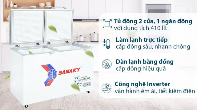 Sanaky Inverter 410 lít VH-5699HY3 410 lít